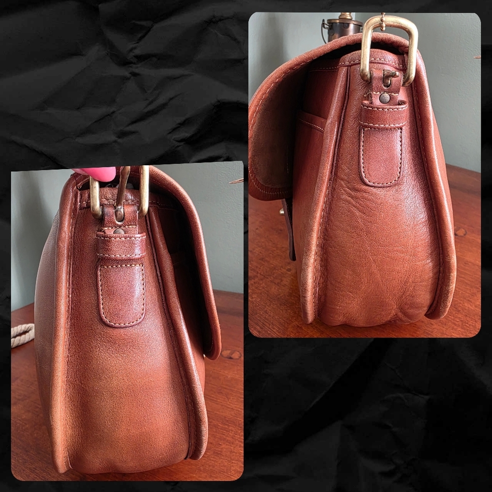 Coach 9535 Saddlery Bag Crossbody British Tan Leather Shoulder Bag Vintage - Picture 3 of 16